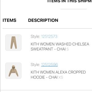 KITH women’s sweatsuit in CHAI color